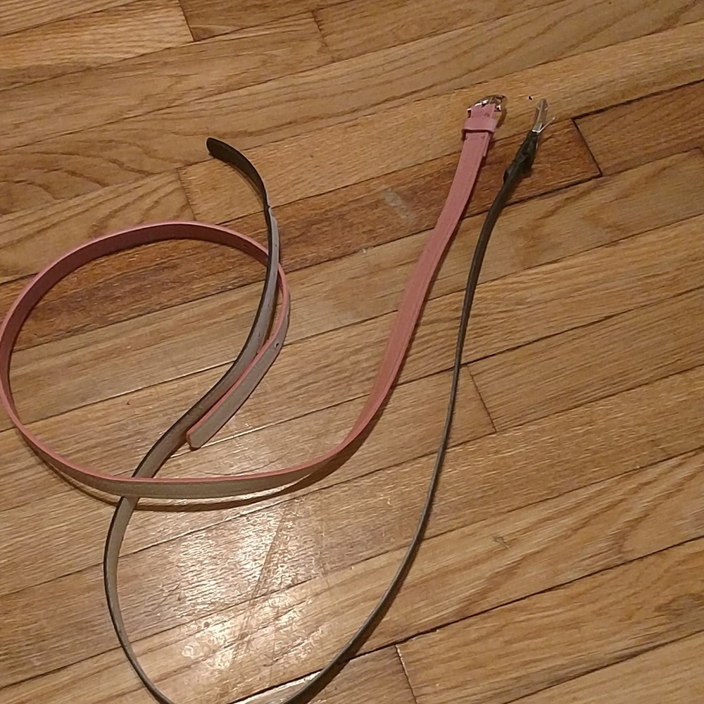 2 belts (dusty pink & black)